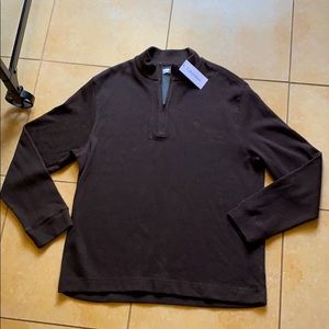 NWT Calvin Klein chocolate brown Mens pull over XL